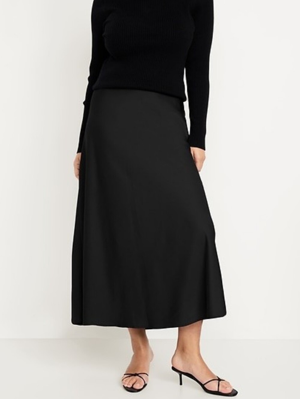 Old Navy Satin Maxi Skirt Black NWT Size XXL